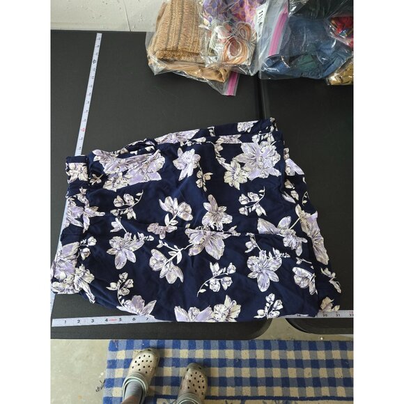 Ellos Womens Floral Print Faux Wrap Pull On Skort Plus Size 28 Summer Boho Curvy - Picture 7 of 10